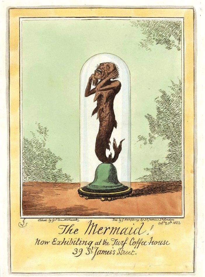 Изображение русалки Фиджи 1842 года, ставшее знаменитым благодаря П.Т. Барнуму.