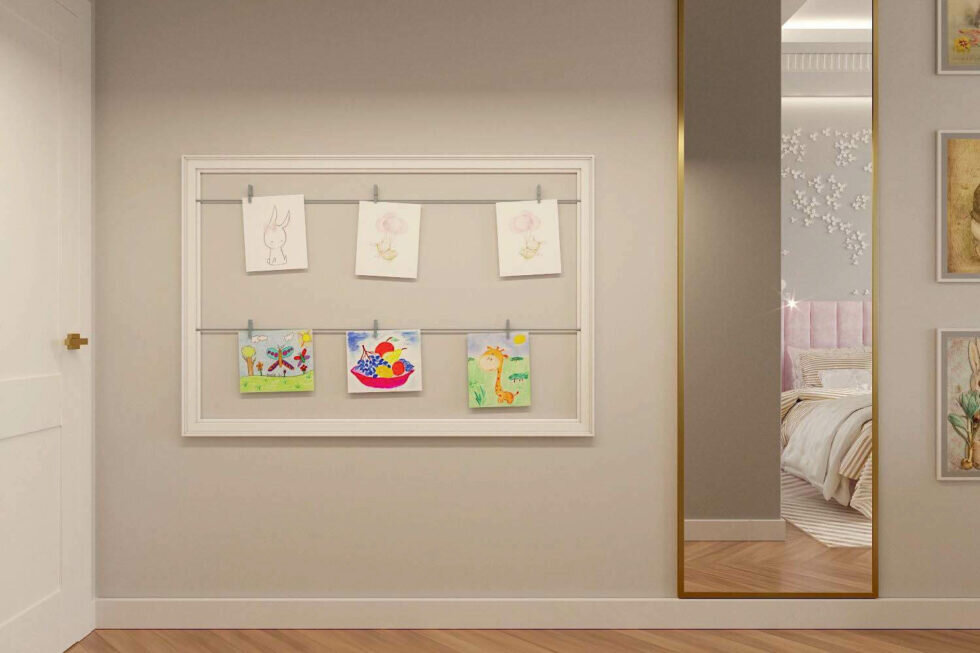 Рама с держателями для детских поделок