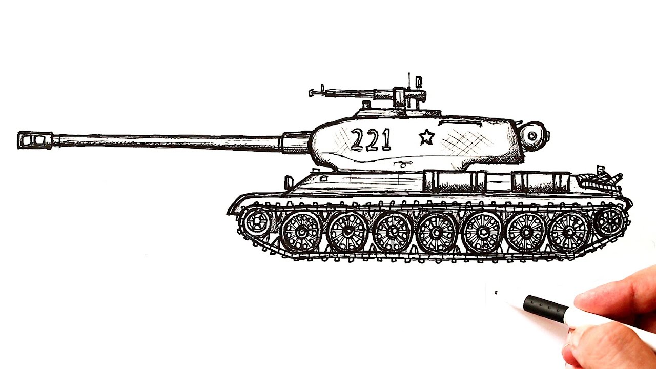 Как нарисовать Tанк СТ-I