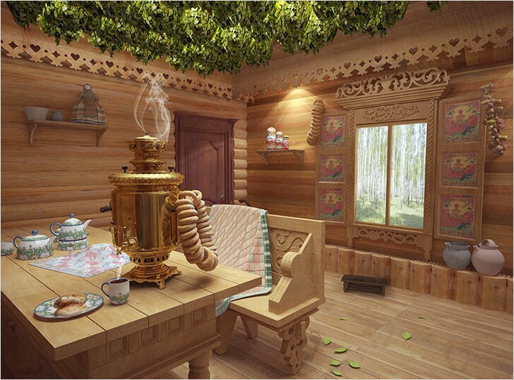 Внутренняя отделка русской бани