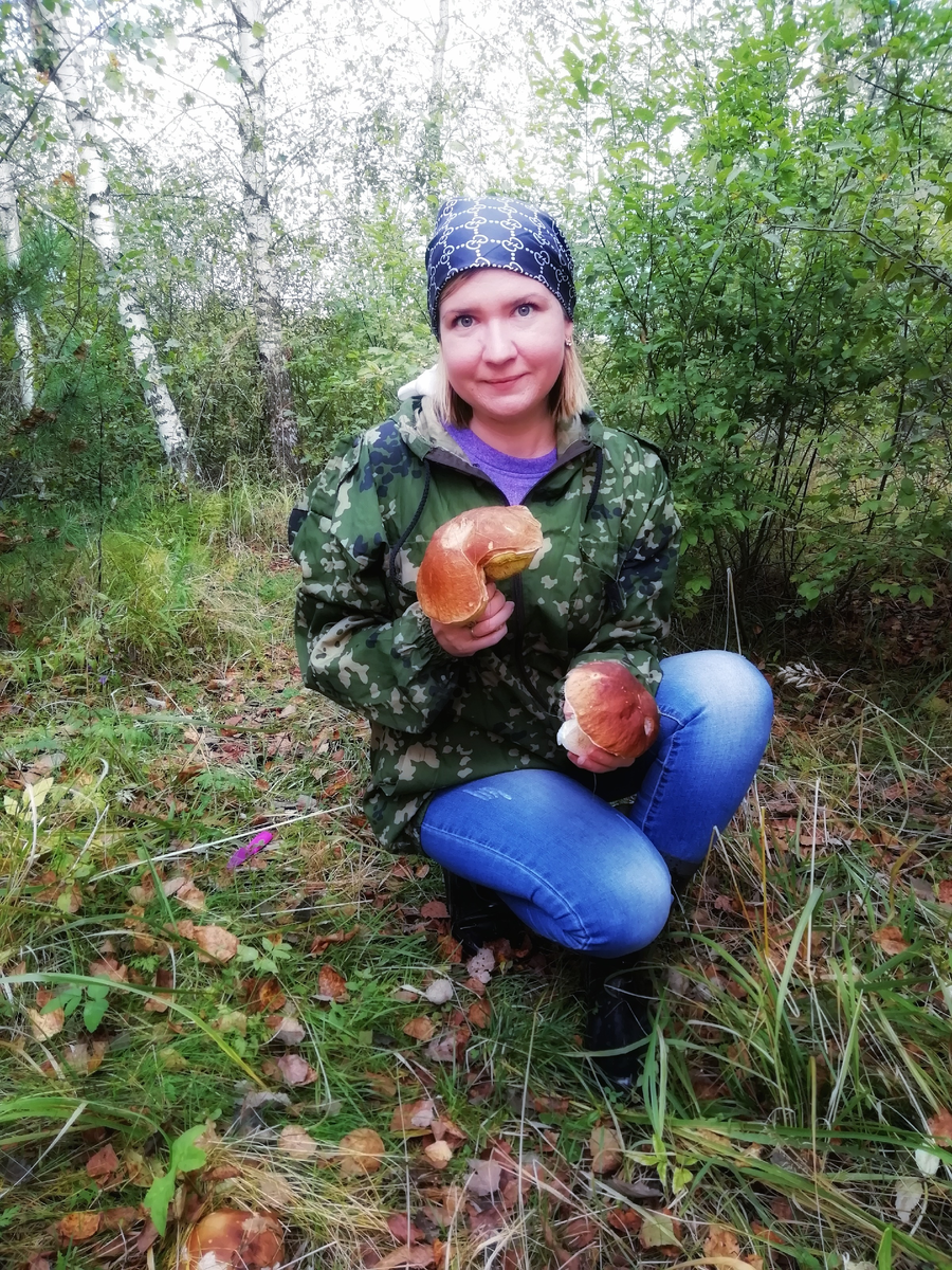 Нашла поляну с белыми грибами