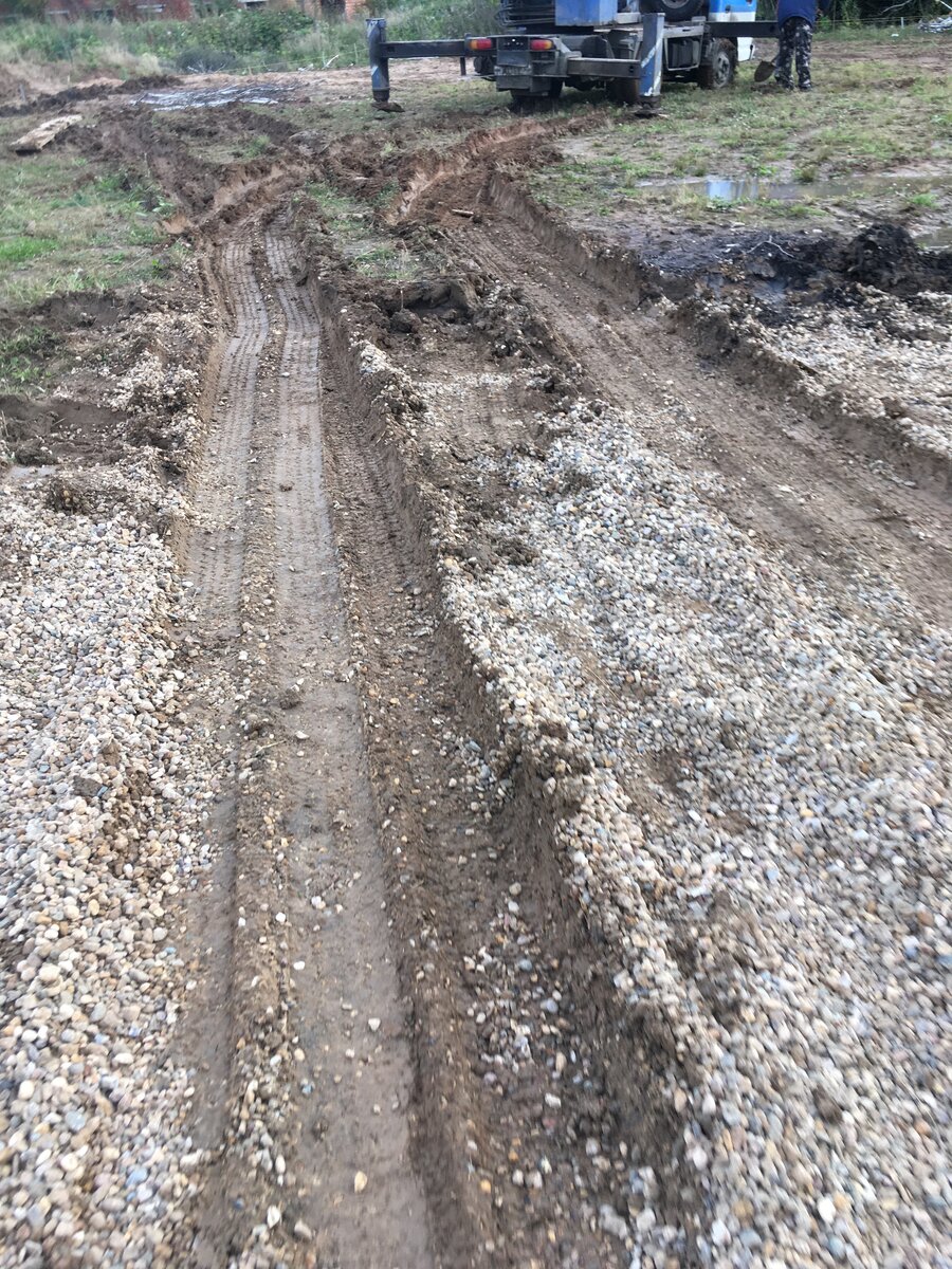 Колея глубиной 15-20 см.