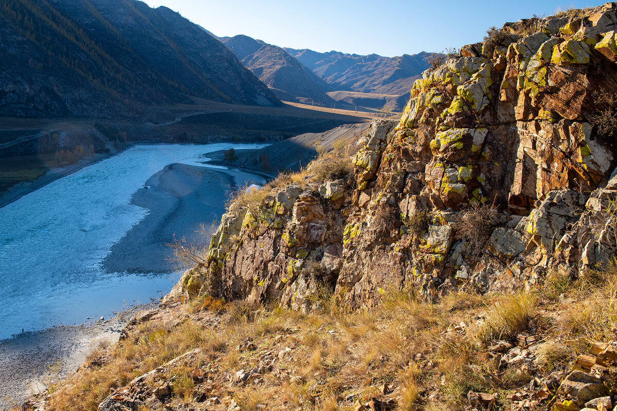 2. Вид с точки съёмки вправо, где реки уже текут вместе.
