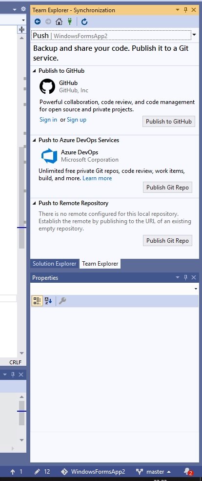 После клика на "Add to Source Control" появилась панель системы контроля версиями и открылся Team Explorer