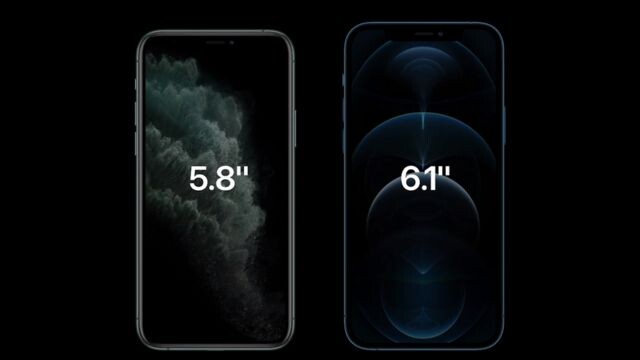 АВТОР ФОТО,APPLE
Подпись к фото,По сравнению с предшественником (слева) iPhone 12 Pro немного подрос. Но есть и модель поменьше