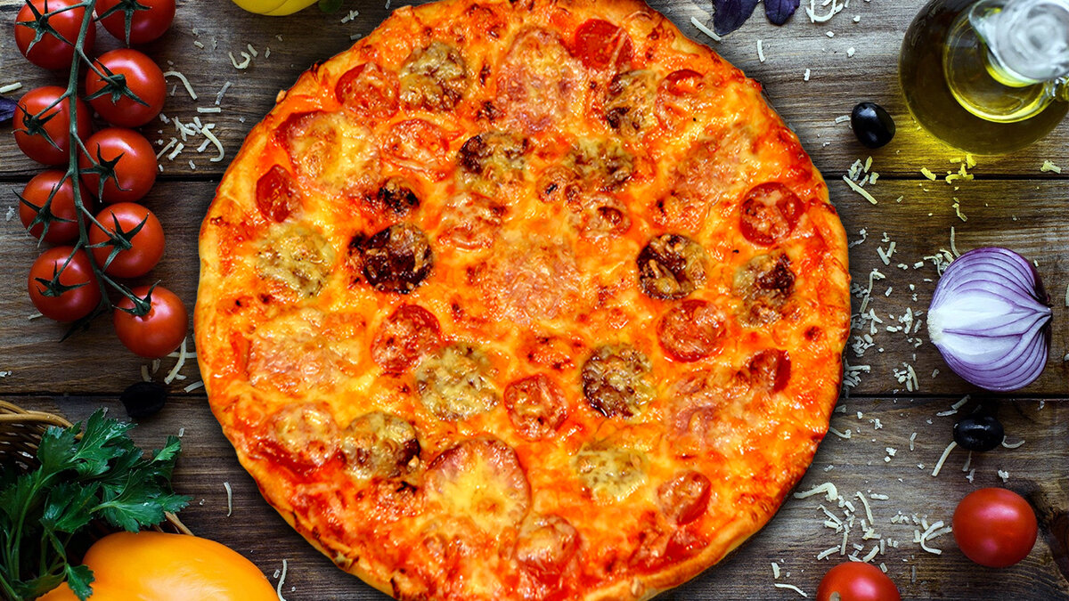 Пицца с сыром и ветчиной, пошаговый рецепт с фото на ккал