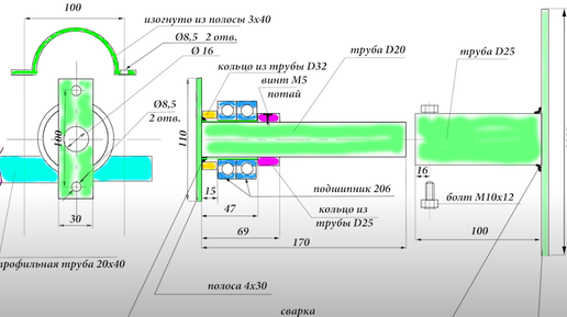 Ручной труборез для профильной трубы. 3D-модель и чертежи. Square Metal Pipe Cutting