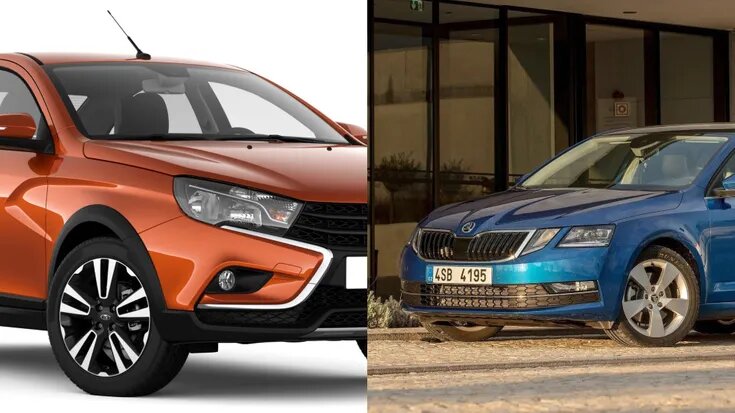 Фото: LADA Vesta и Skoda Octavia A7, источник: «АвтоВАЗ» и Skoda 