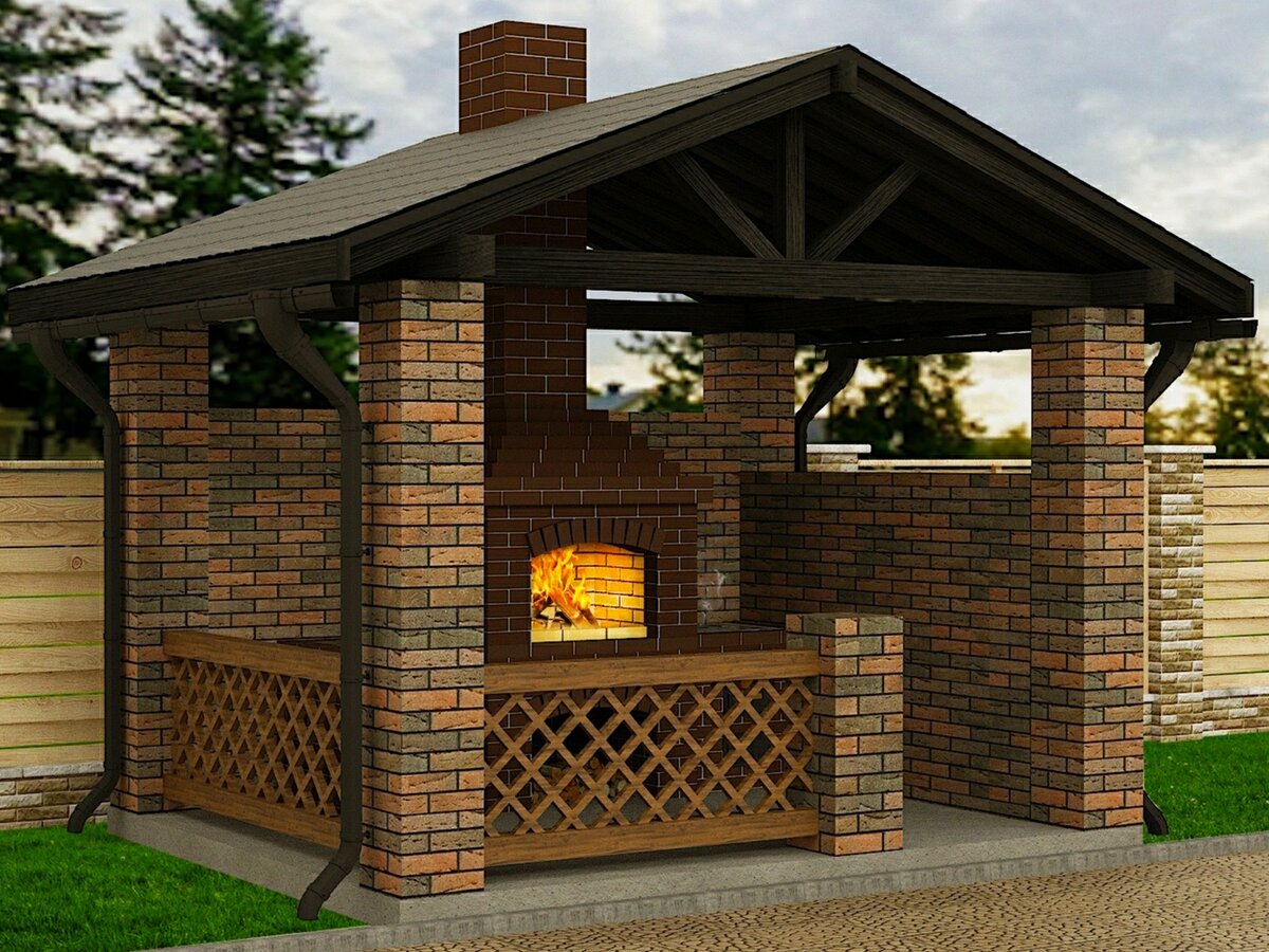 Проект Барбекю комплекса с беседкой
