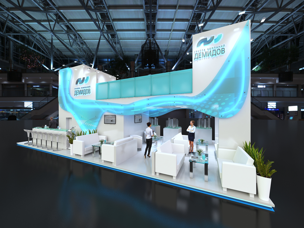Проект выставочного стенда группы компаний "Демидов". Архитектор - Павел Сапов.