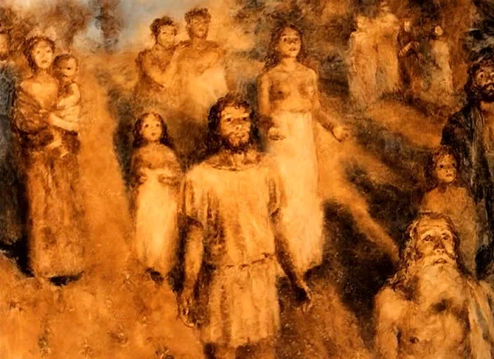 Кадр из м/ф «Сон смешного человека». Реж. Александр Петров. 1992.