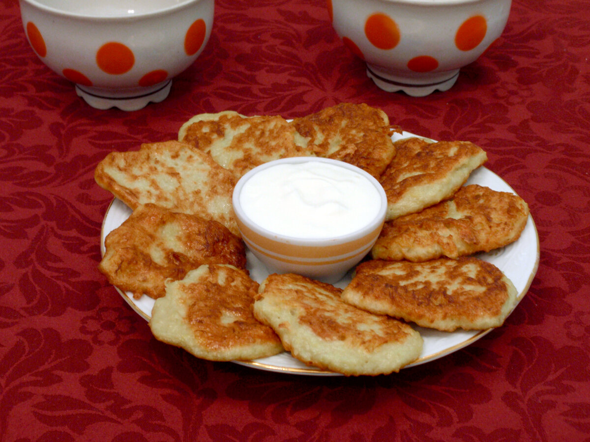 Оладьи из картофеля и кабачков