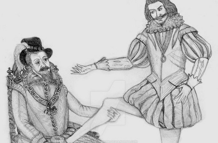 Джеймс (Яков I) и Джордж Вильерс.