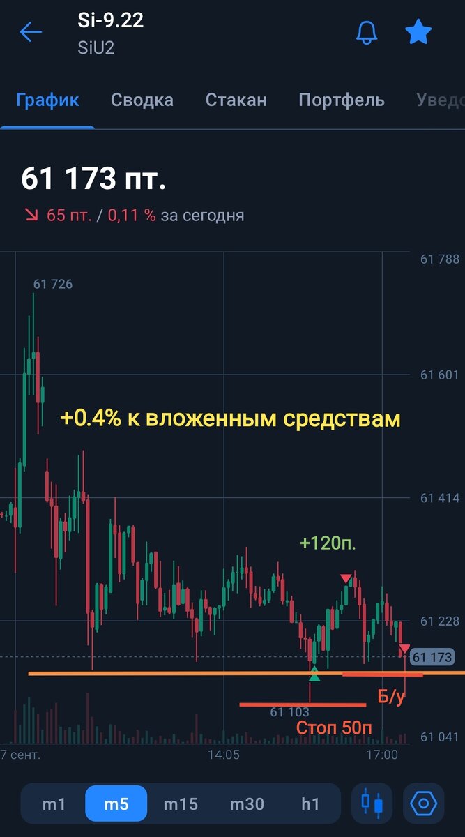 Фьючерсный контракт на валютную пару доллар/рубль. 