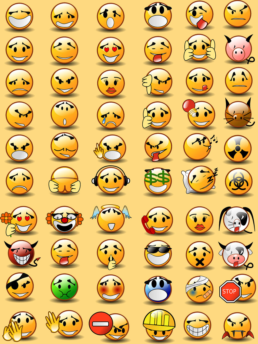 Сможете найти одинаковые смайлики на этой картинке?