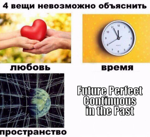 Какие вещи невозможно объяснить? Любовь. Время. Пространство. Future Perfect Continuous in the Past.🤯