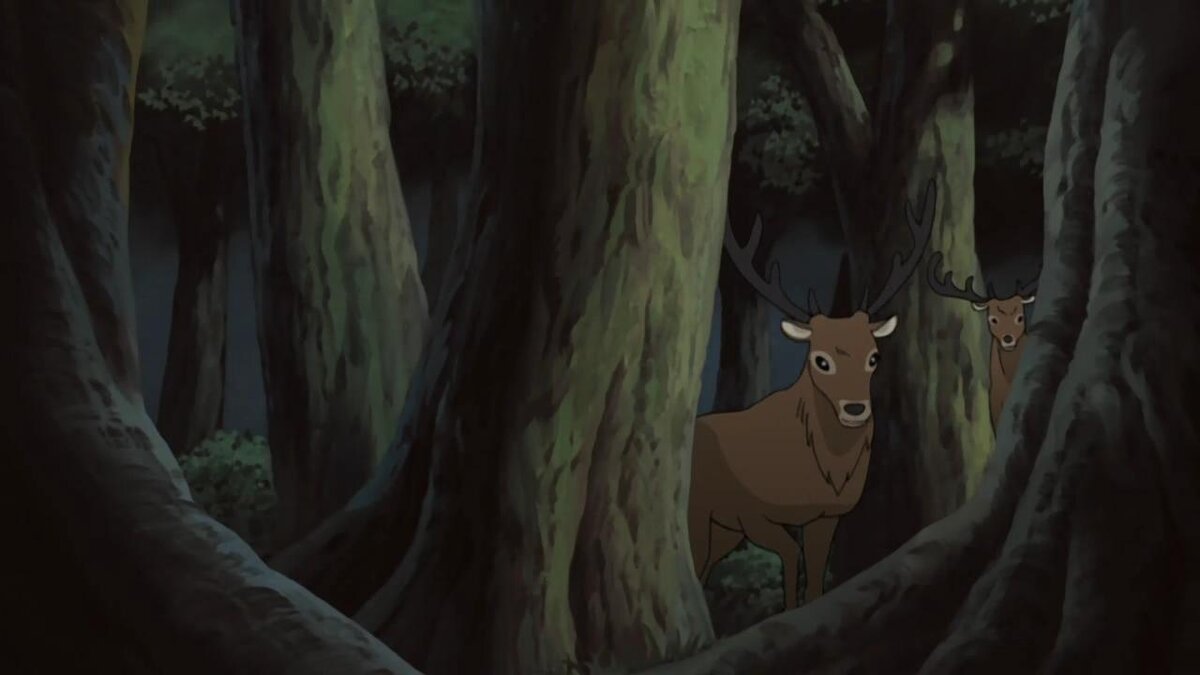 А вот и сам лес клана Нара с "волшебными оленями"