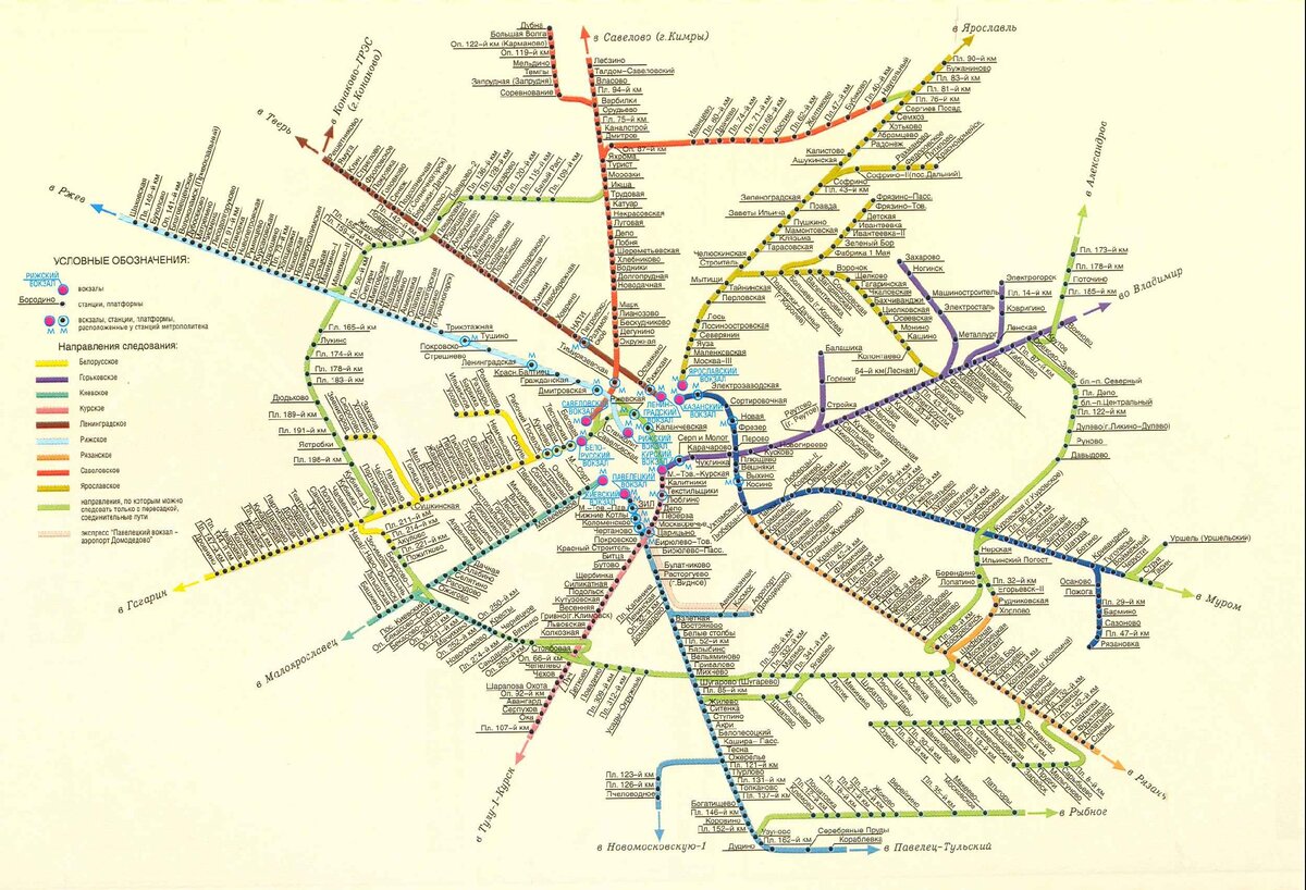 Схема железных дорог москвы и подмосковья на карте