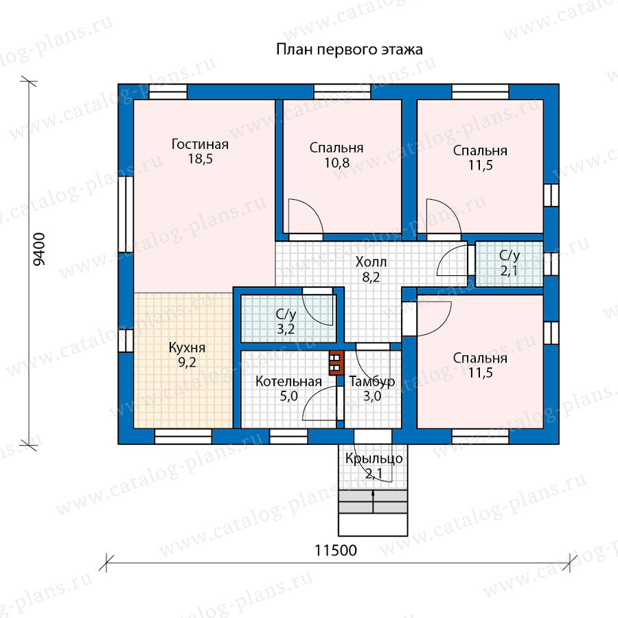 63-31 - Проект простого одноэтажного дома из газобетона 83м² | Проекты  Коттеджей | Дзен