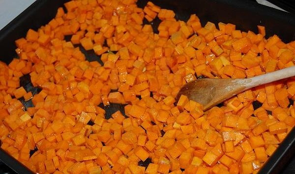 «Салат из цветной капусты с запеченной тыквой и грибами» шаг 1