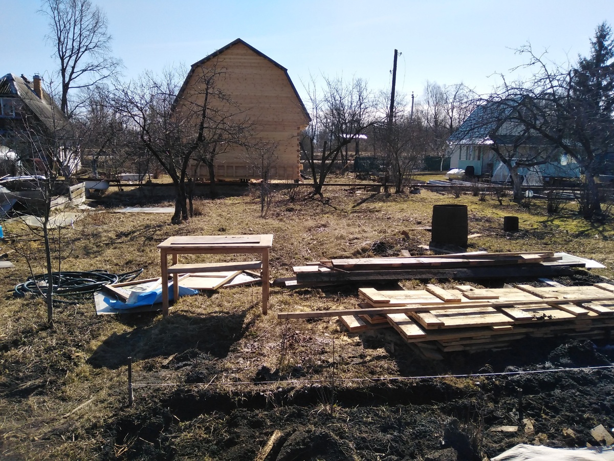 участок 5 соток. Сошел снег. Планирую