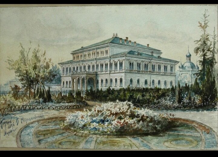 Нарамовский В.А. Дворянское собрание. Казань. 1896 г. Бумага. Источник: boratynskiy.tatmuseum.ru