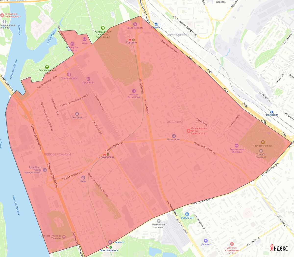 Ховрино - последний московский район на Ленинградке перед МКАД. Может рассматриваться как более бюджетный аналог массивов Хорошёвского и Аэропорт/Сокол