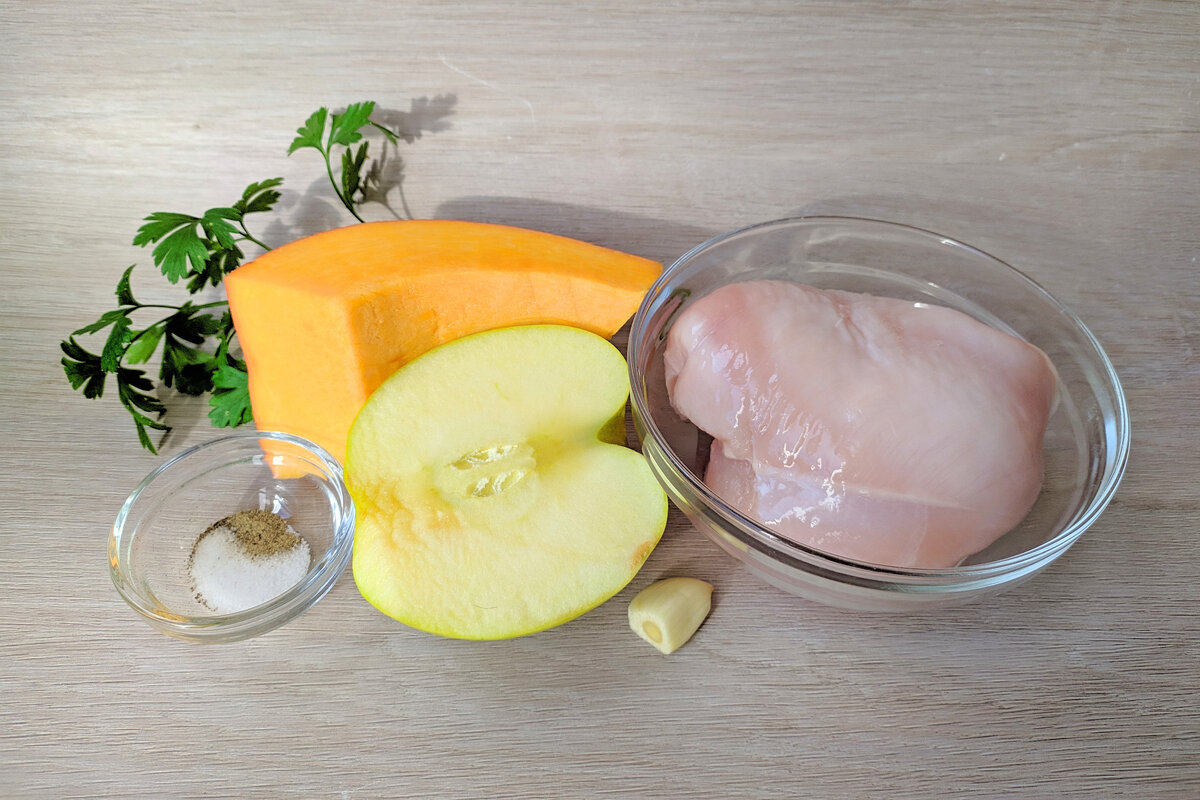 Ингредиенты для приготовления курицы с тыквой