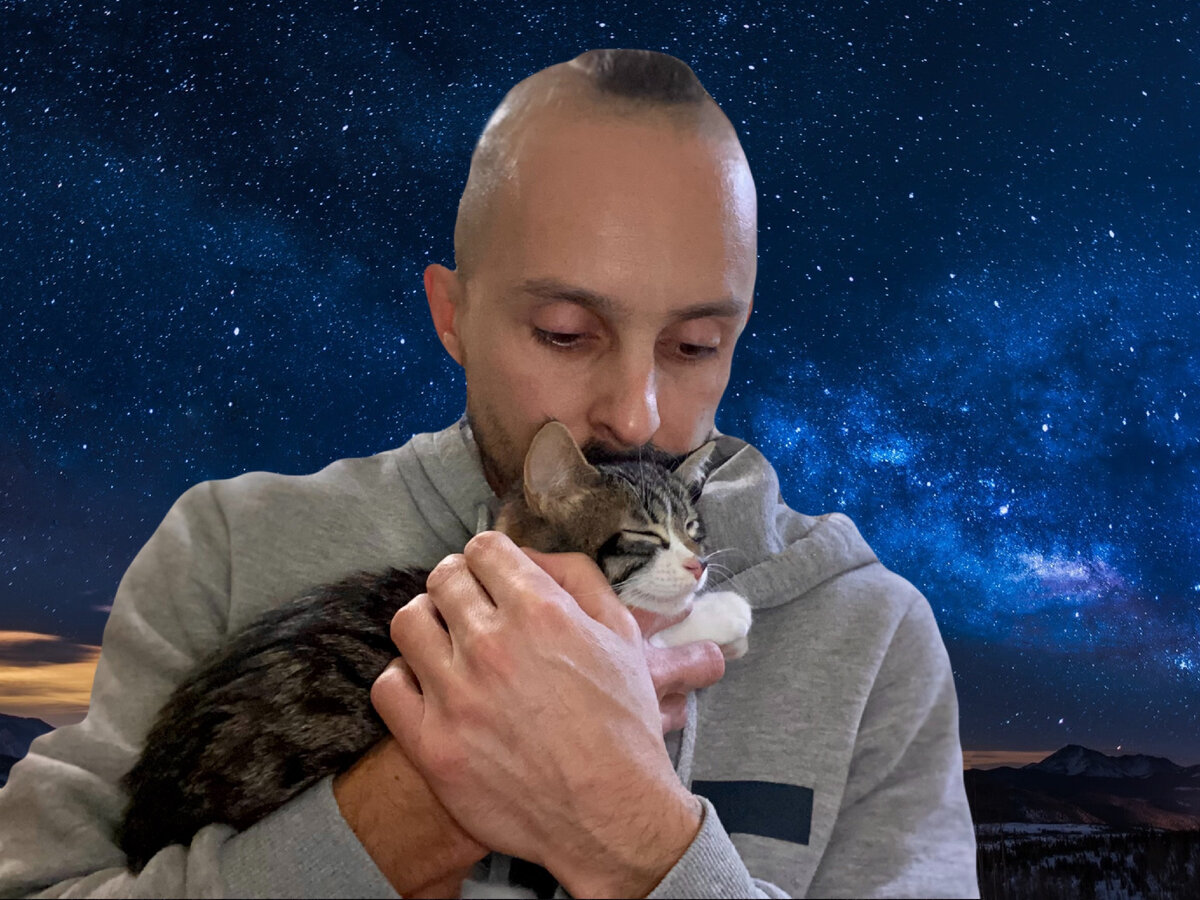 Пошли с Симбой прогуляться под звездным небом