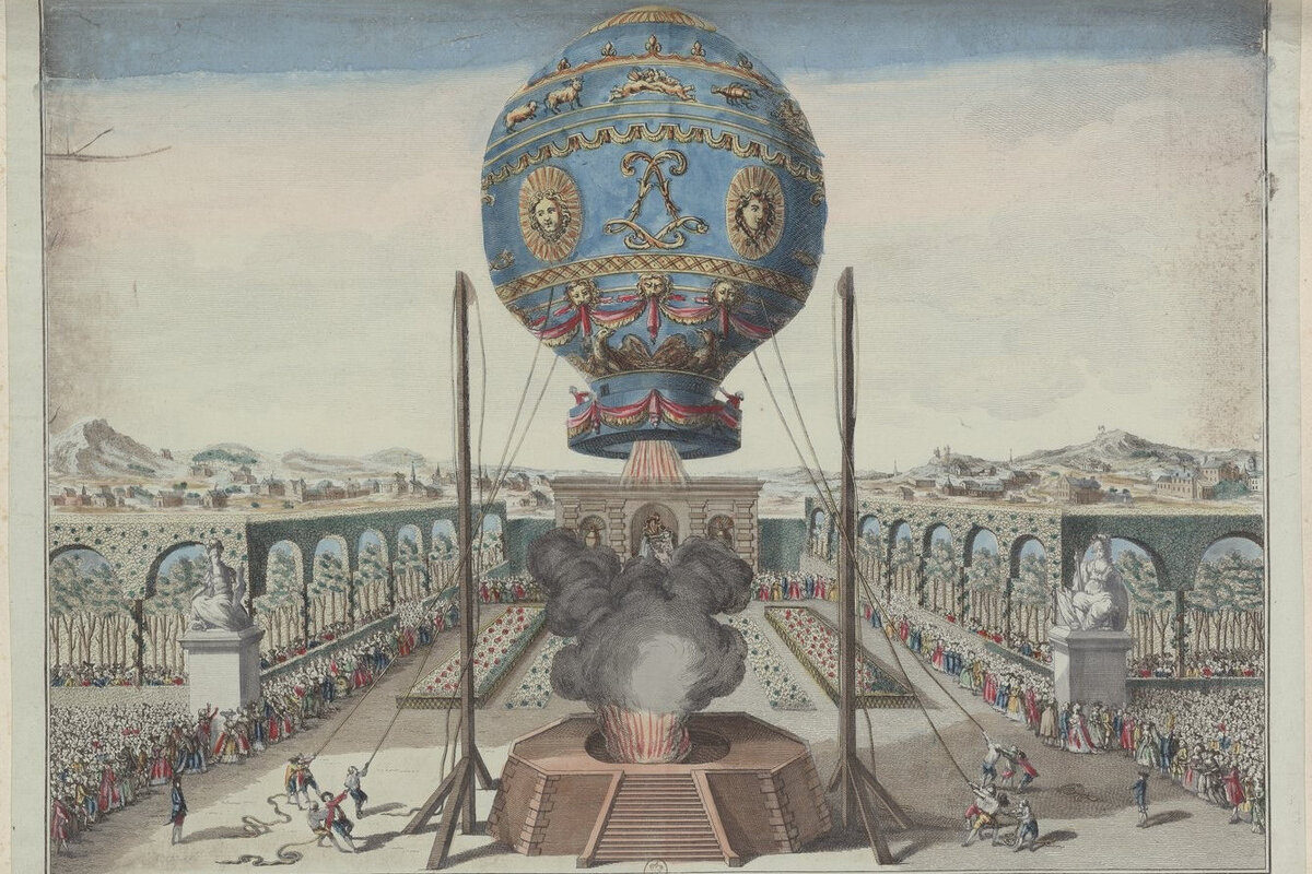Запуск шара Монгольфье. 1783 год.