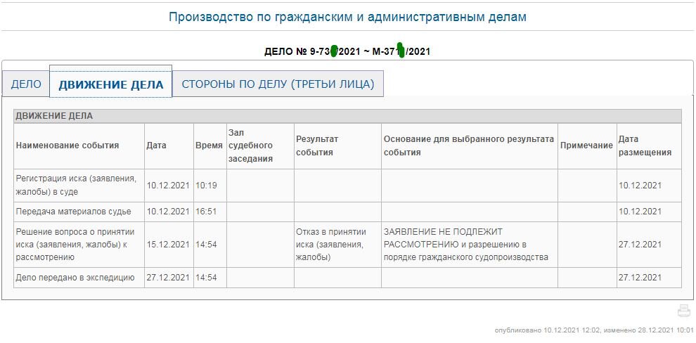 Что означает передача дела в экспедицию в суде: …