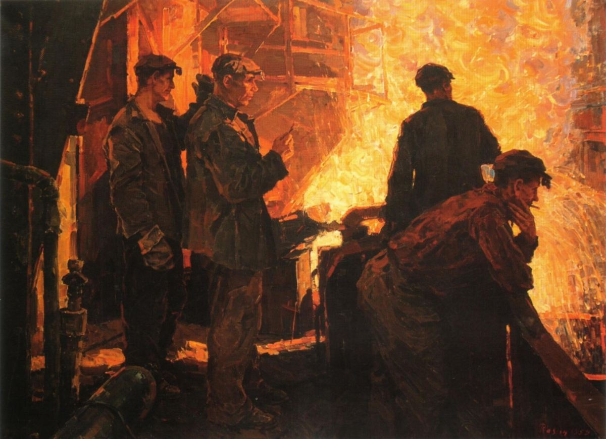 Картина Фёдора Разина "Сталь идёт", 1961 год