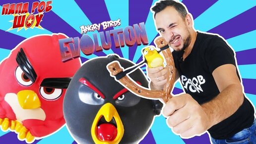 Папа Роб играет в Angry Birds Evolution