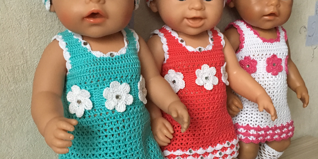 Вязаная одежда крючком для кукол baby born