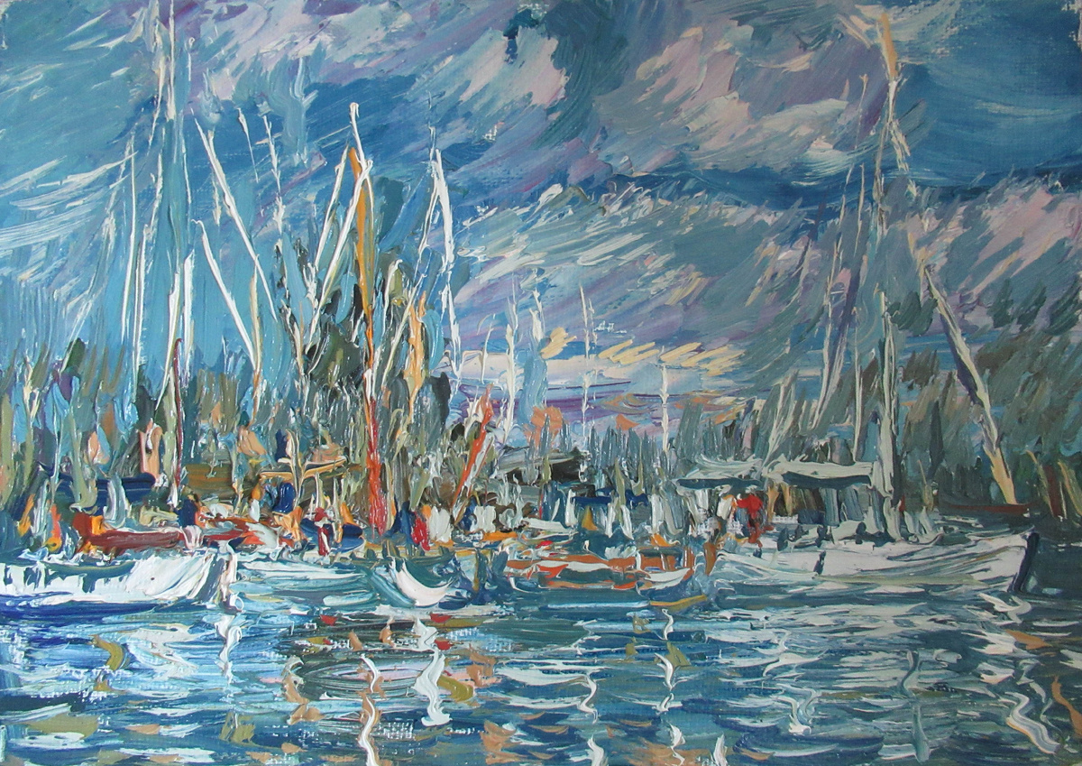"Яхт-клуб"       холст. масло,            30х40