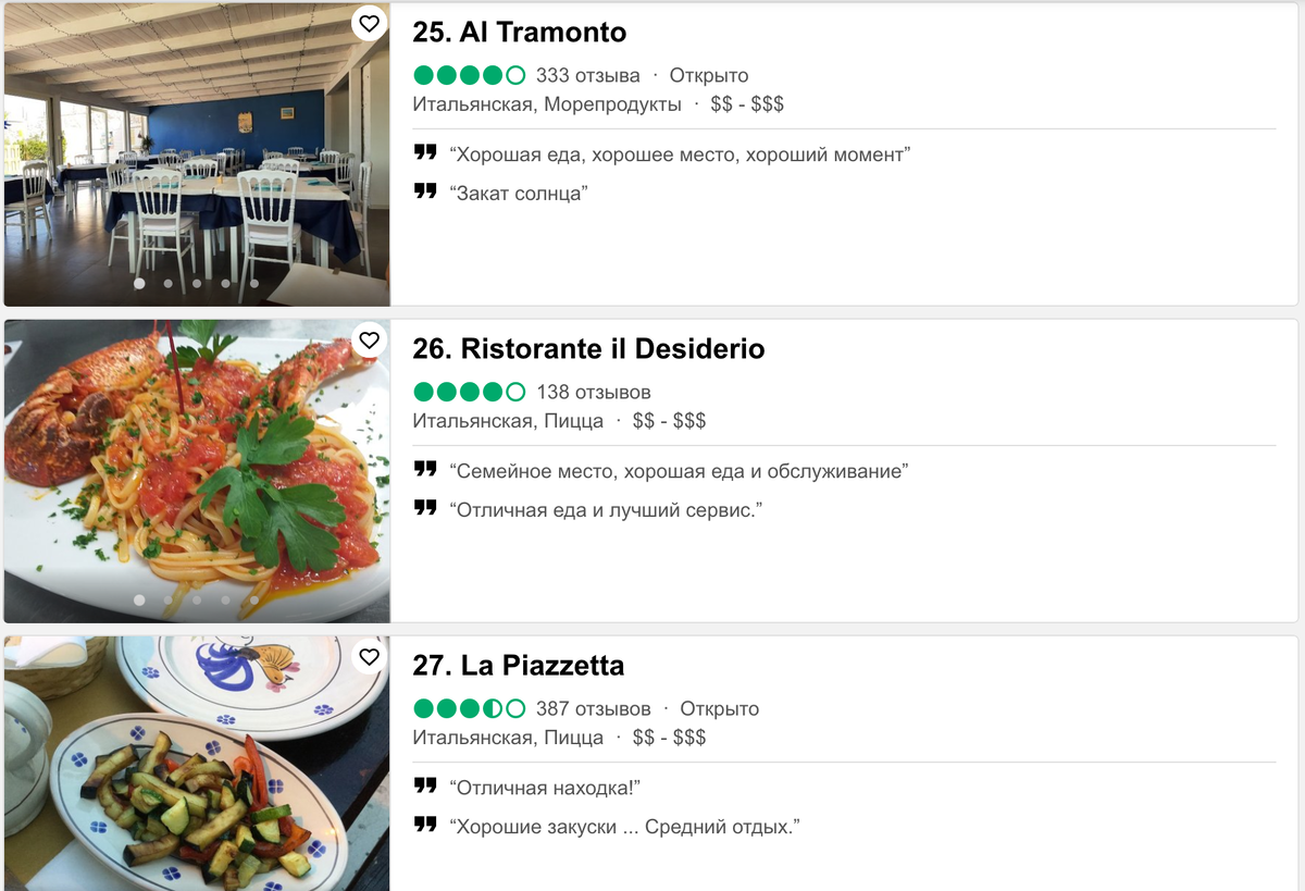 Ristorante il Desiderio в рейтинге пиццерий на tripadvisor