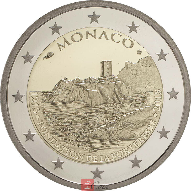 2 евро 2015, Монако, 800-летие строительства первой крепости на скале Монако