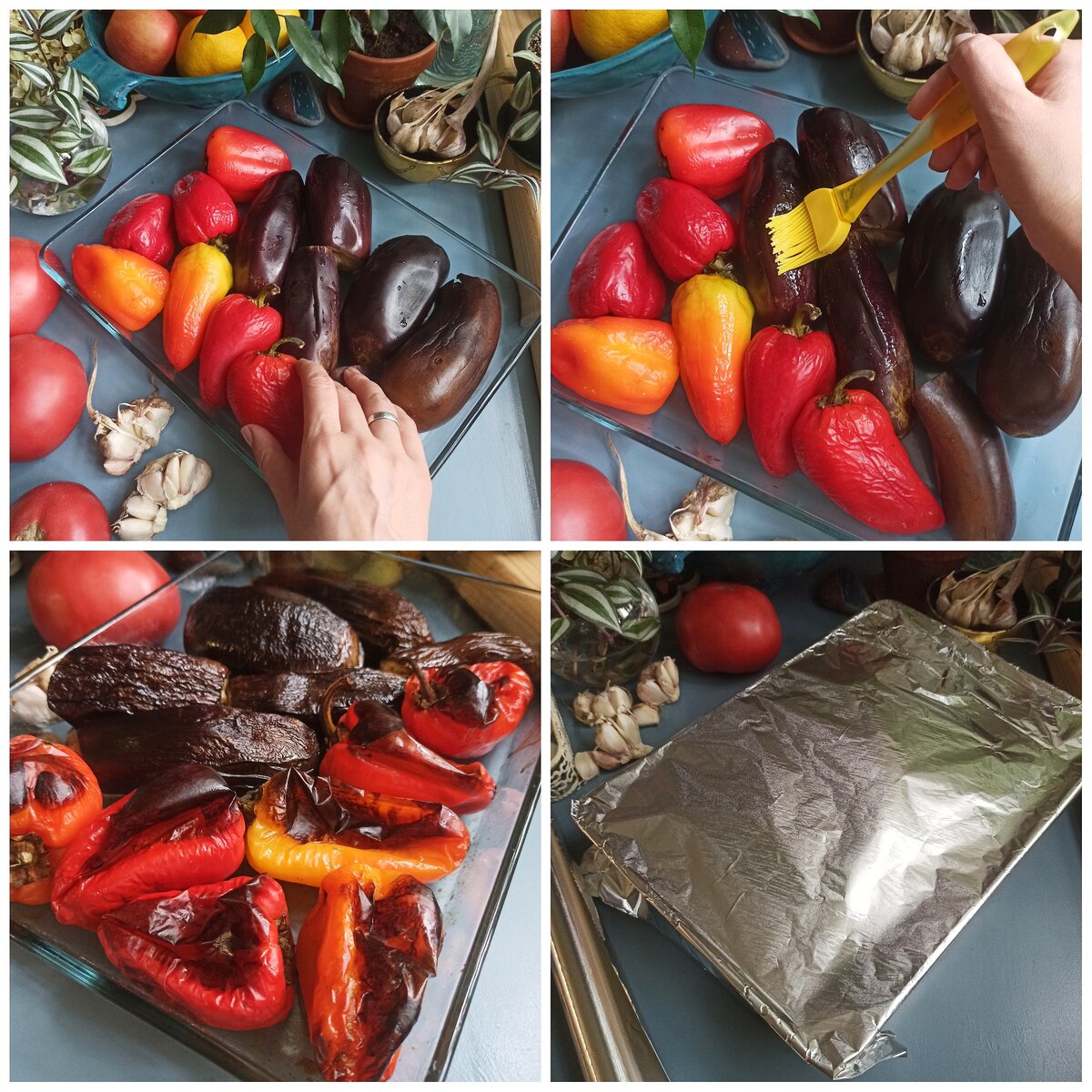 Запечённые овощи нужно накрыть фольгой на 15-20 минут.