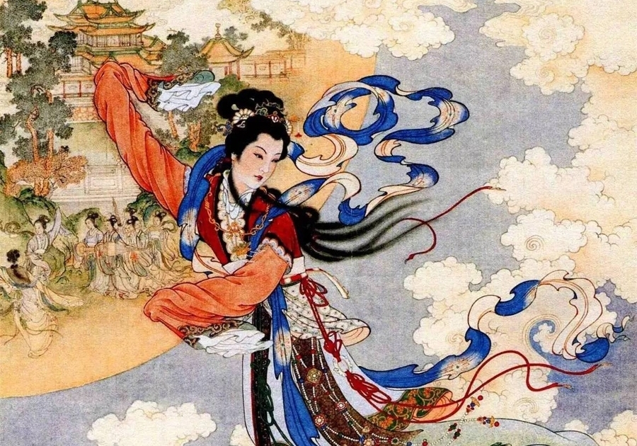 Китайские чанга. Китайская богиня Нюйва. Китайская мифология Чанъэ богиня Луны. Чанъэ Чан э китайская богиня. Нюйва китайская мифология.