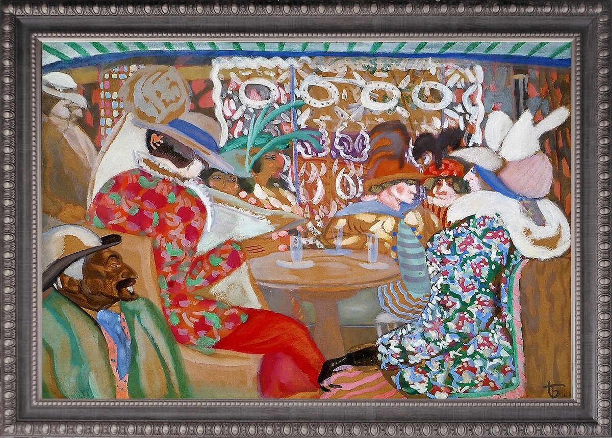 Б. Д. Григорьев, «Парижское кафе», 1913