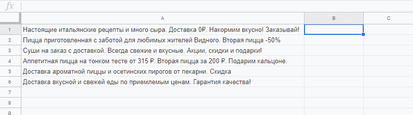 Считаем количество символов в объявлениях