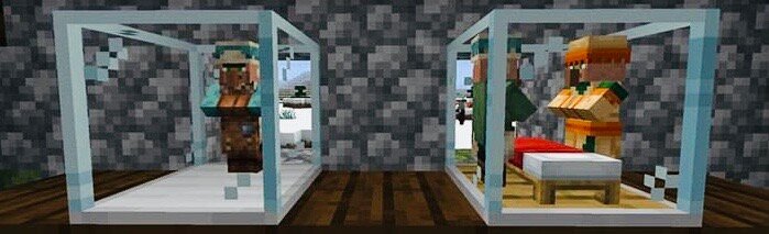 Хех) слева Торговец бронник(если не ошибаюсь) справа( 2 жителя для создания 3)