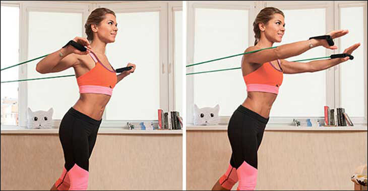 жим стоя с резинкой 