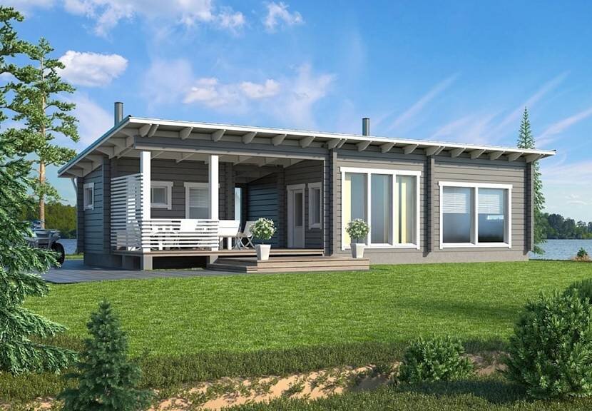 Каркасный дом с плоской крышей