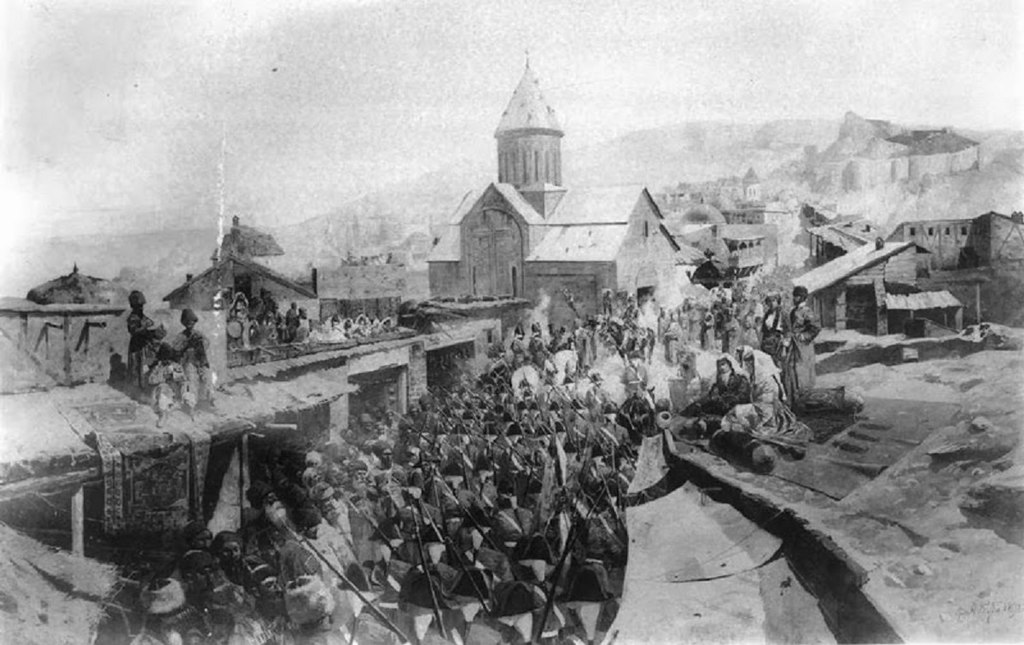 Русские войска входят в Тифлис, 1800 г. Художник Ф. Рубо