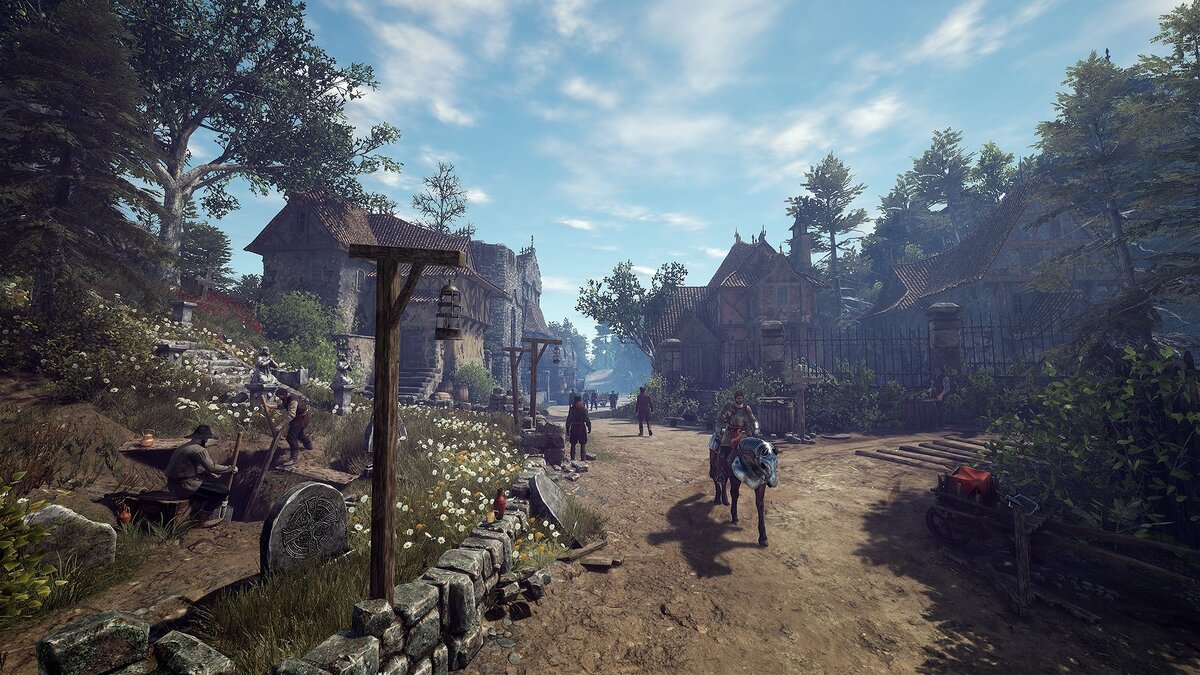 Мир игры напоминает смесь Skyrim и Ведьмака III