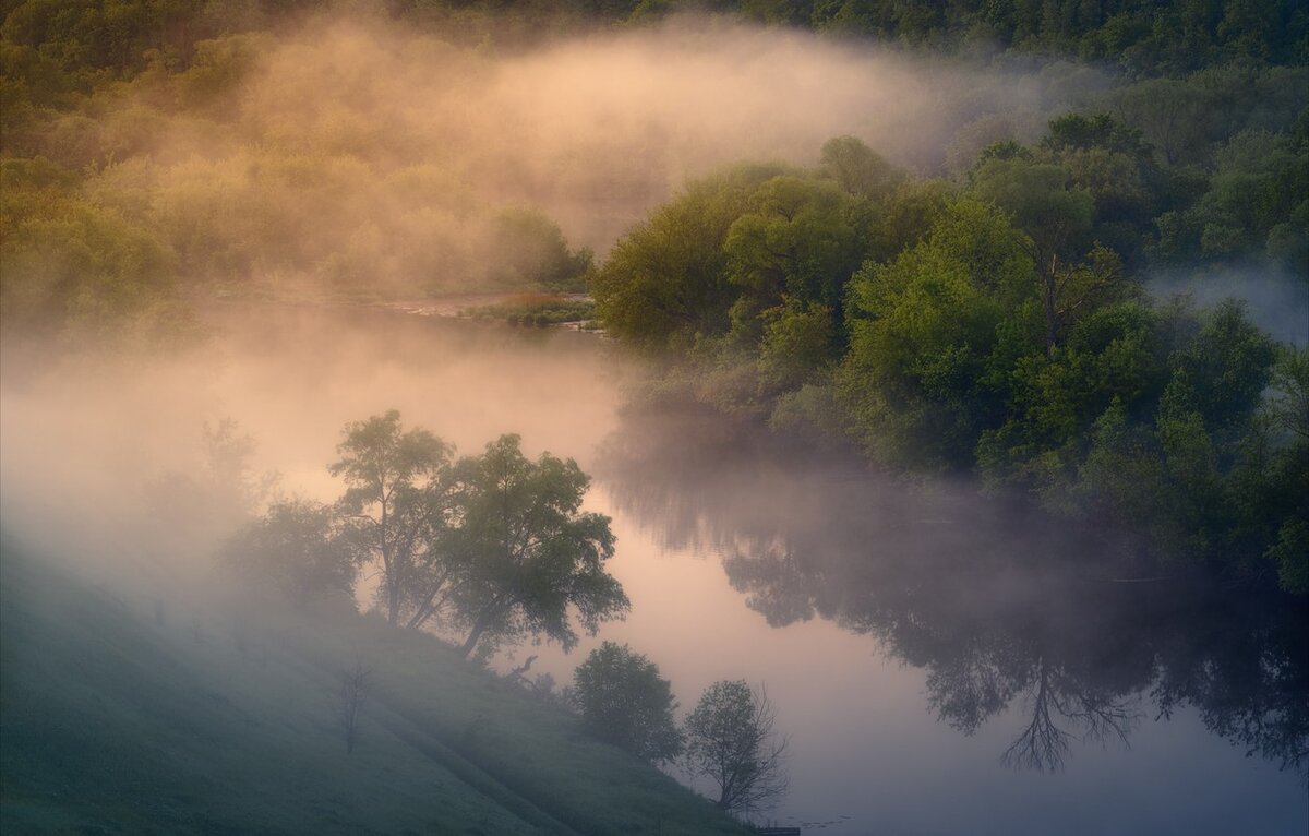 Река в тумане фото