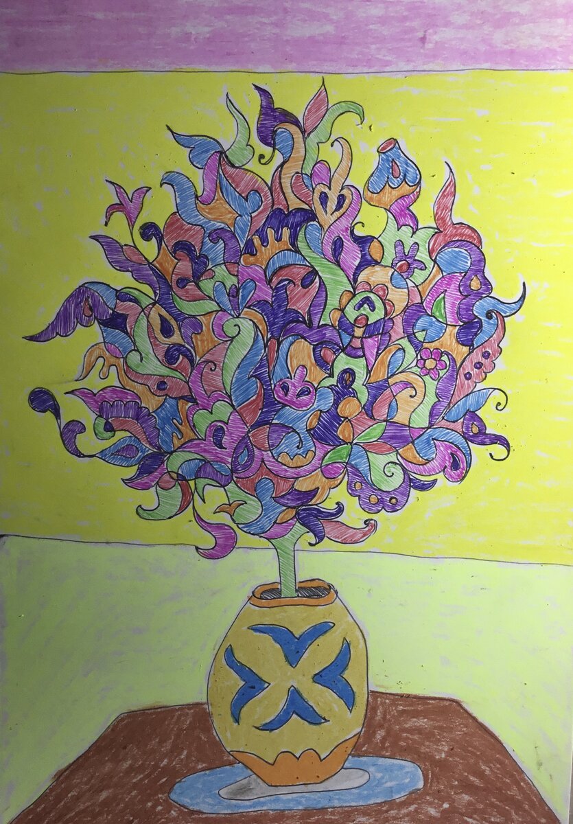 Цветы в желтой комнате