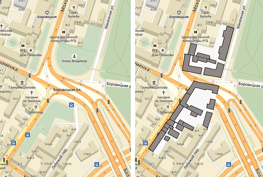 Стало и Было. Уничтоженная застройка рядом с Кремлем