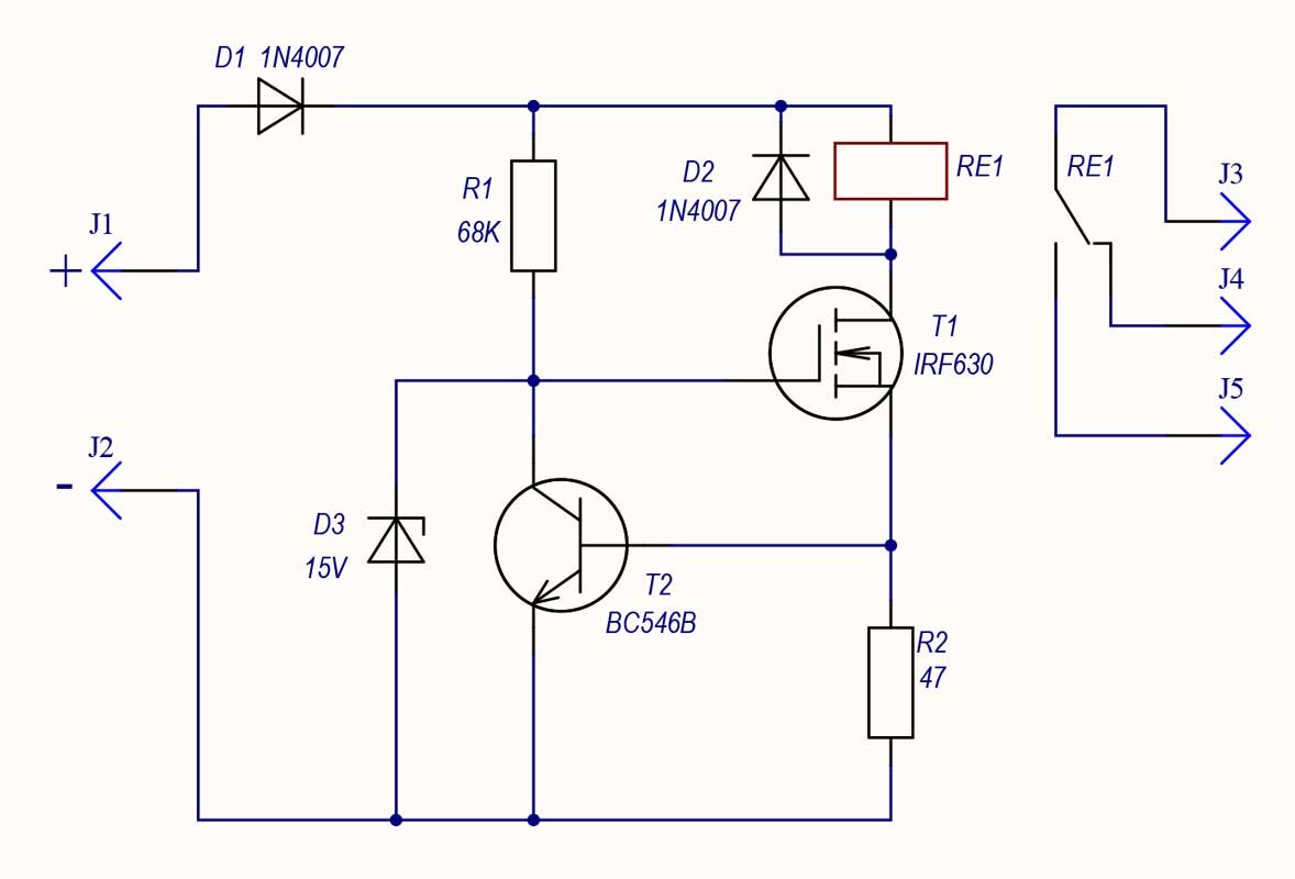 Схема управления реле